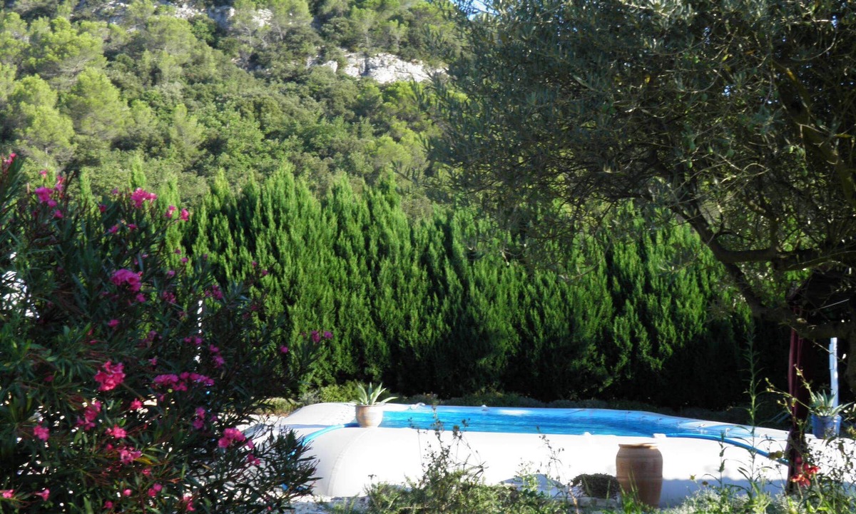 La Roque-sur-Ceze House | PROMO House with large swimming pool and fenced garden, riverside, direct access