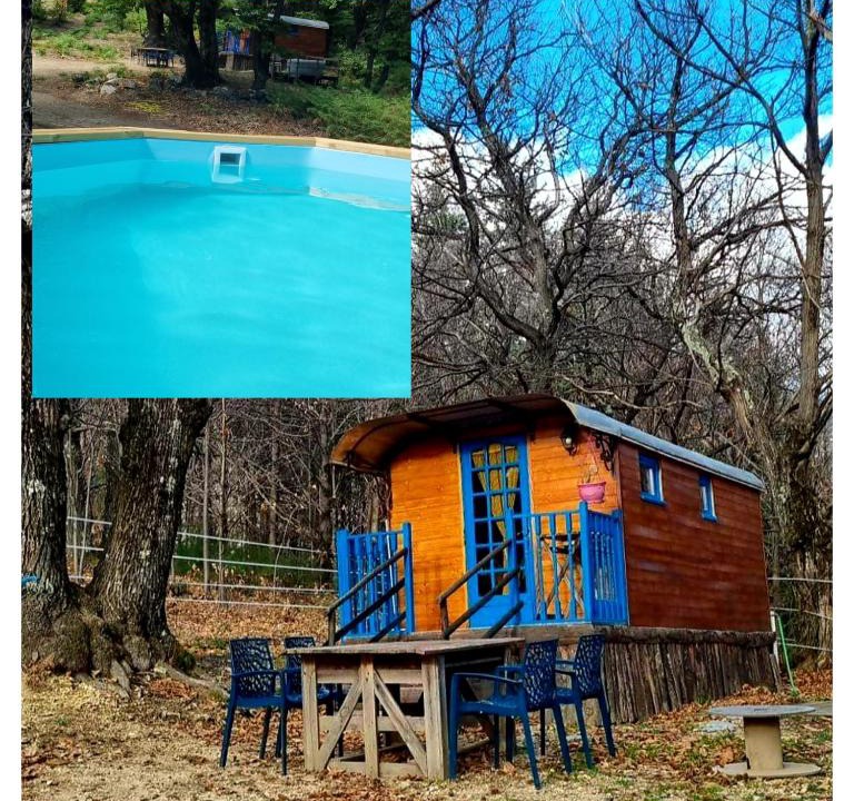 Valgorge Other | Roulotte la bleuet avec piscine