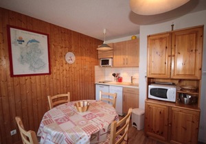 250m from ski slopes, 1st floor, view mountain, balcony, tv, ski locker, 28m², Les Saisies