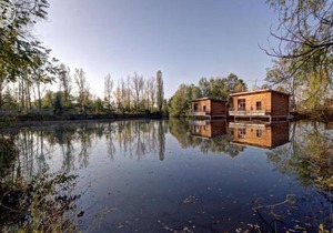 Chalets confortables en bord d'étang, parfaits pour pêche et nature, avec terrasse et équipements modernes - FR-1-496-83