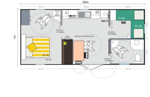 Monnet-la-Ville House | 34 m² Mobile home ∙ 2 bedrooms ∙ 4 guests
