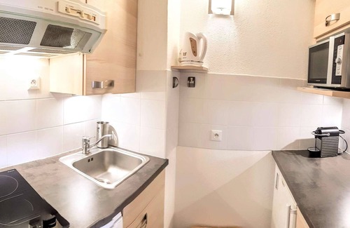 Les Avanchers-Valmorel Apartment | La Lauzière-Dessous 22 - Charming studio with a movable partition and a small cabin bedroom