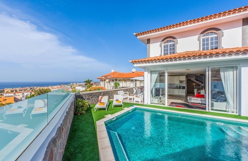 Costa Adeje Villa | Luxury White Villa Sea View, Pool