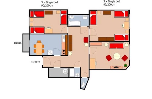 Petrska ctvrt Apartment | 102 m² Apartment ∙ 3 bedrooms ∙ 9 guests