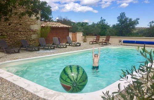 Uzer House | Huge loft apartment in Medieval fort, sud Ardèche private pool sleeps 10