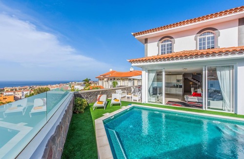 Costa Adeje Villa | Luxury White Villa Sea View, Pool