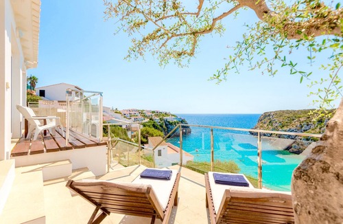Cala en Porter Villa | Seafront Villa Bellavista with private heated pool