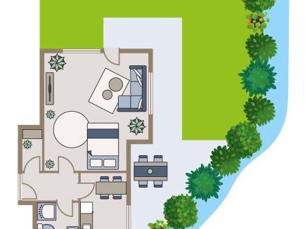 Offenburg Apartment | Studio-Apartment mit Garten, Parkplatz & Küche