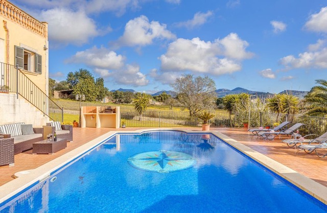 Spacious Holiday Home Can Claret with Mountain View, Wi-Fi, Garden, Balcony, Terraces & Pool; Parking Available