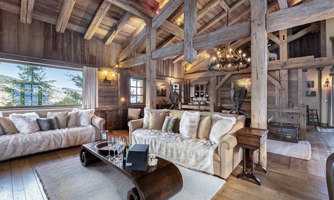 Megeve Ski Chalet | Luxurious Mountain Chalet in Rochebrune, Sleeps 12, Near Ski Slopes with Spa and Fireplace