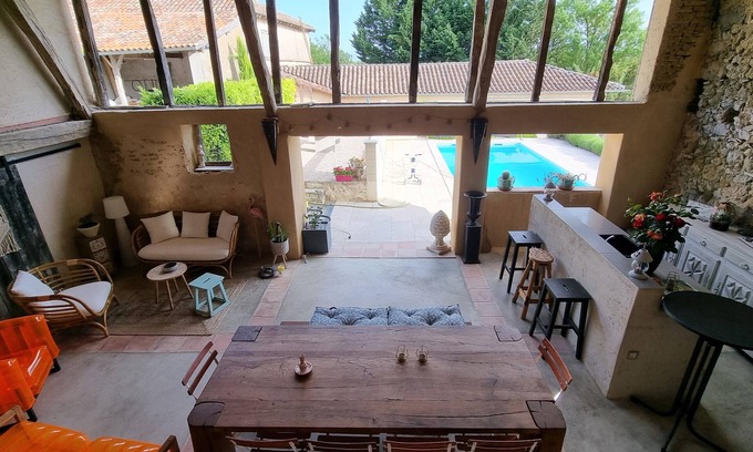 Puymaurin House | Maison Avec Grange & Piscine vue Pyrénées