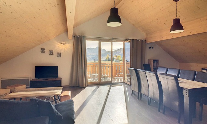 La Toussuire Apartment | Spacious 3BR Apt for 10, South-Facing Balcony, Ski-In/Ski-Out, 2 Baths, Near Lift