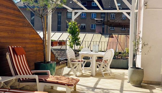 Spacious family apartment with a terrace—the perfect base for exploring the Vosges.